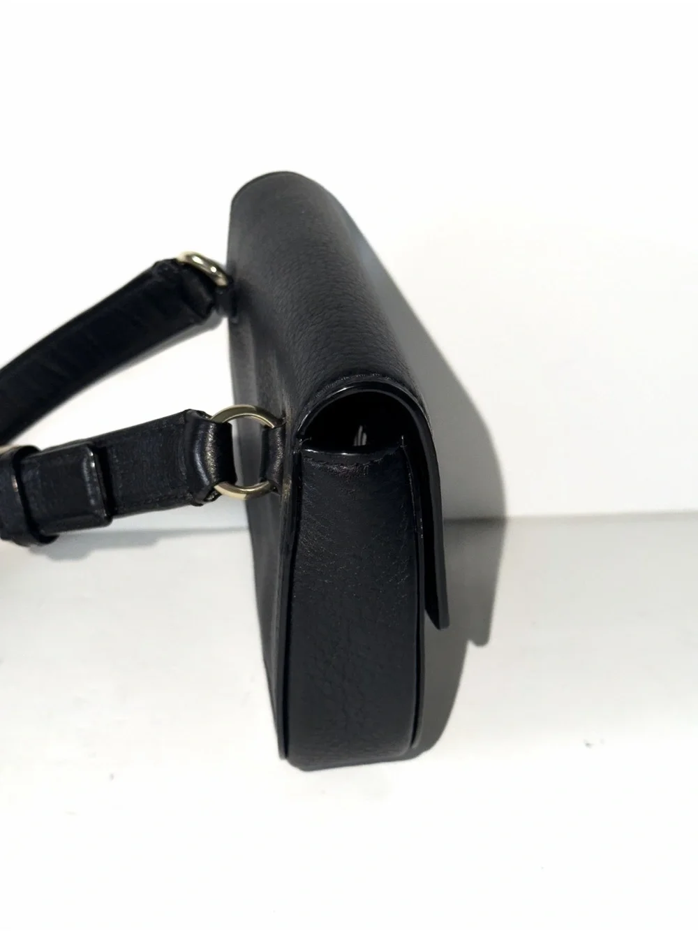 kate spade Black Leather Crossbody Belt Bag with Gold Hardware